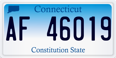 CT license plate AF46019