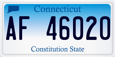 CT license plate AF46020