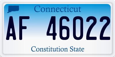 CT license plate AF46022