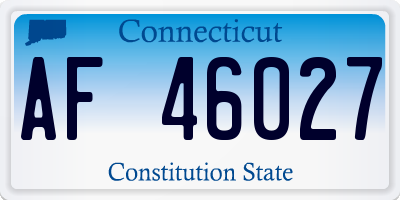 CT license plate AF46027