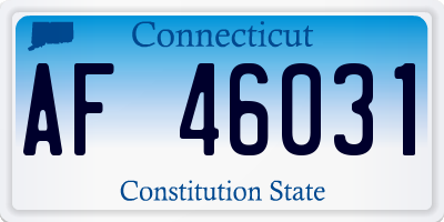 CT license plate AF46031