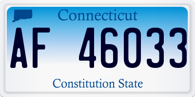 CT license plate AF46033