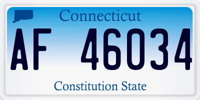 CT license plate AF46034