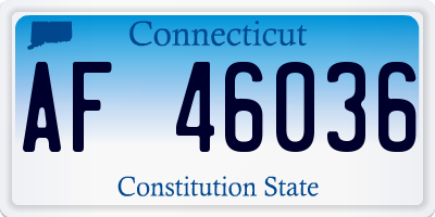 CT license plate AF46036