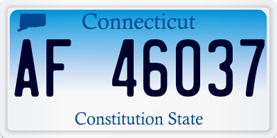 CT license plate AF46037