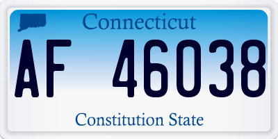 CT license plate AF46038