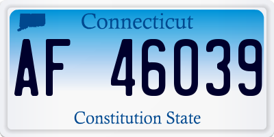 CT license plate AF46039