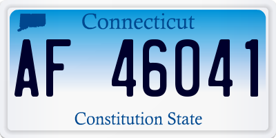 CT license plate AF46041