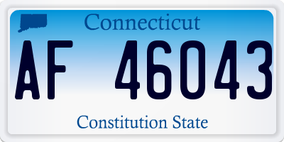 CT license plate AF46043