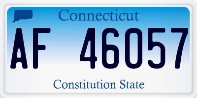 CT license plate AF46057