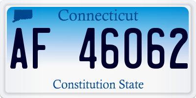 CT license plate AF46062