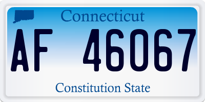 CT license plate AF46067