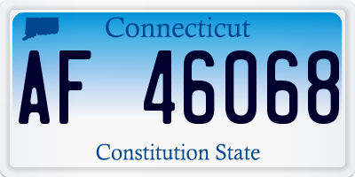 CT license plate AF46068