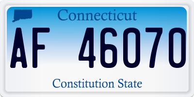 CT license plate AF46070