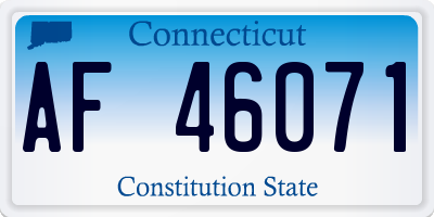CT license plate AF46071