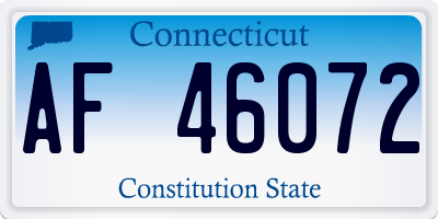 CT license plate AF46072