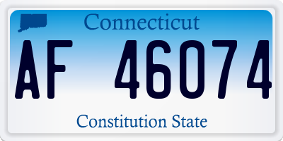 CT license plate AF46074