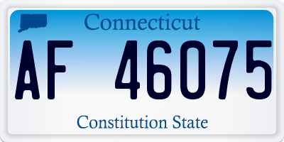 CT license plate AF46075