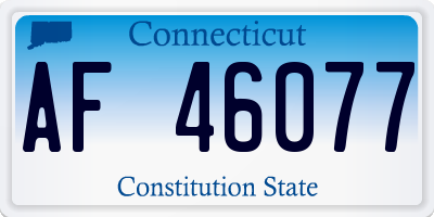 CT license plate AF46077