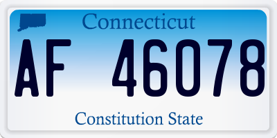 CT license plate AF46078
