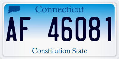 CT license plate AF46081