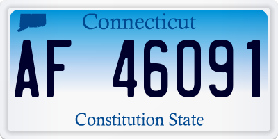 CT license plate AF46091