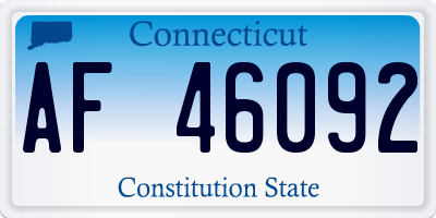 CT license plate AF46092