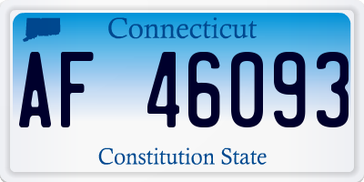 CT license plate AF46093