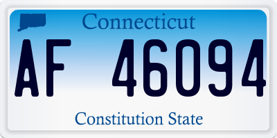 CT license plate AF46094
