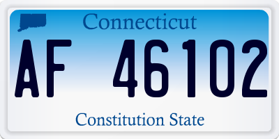 CT license plate AF46102