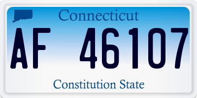 CT license plate AF46107