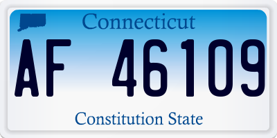 CT license plate AF46109