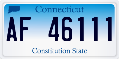 CT license plate AF46111