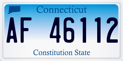 CT license plate AF46112