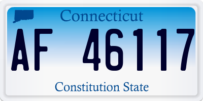 CT license plate AF46117