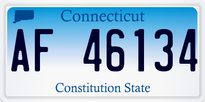 CT license plate AF46134