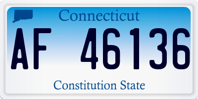CT license plate AF46136