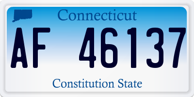 CT license plate AF46137