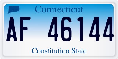 CT license plate AF46144