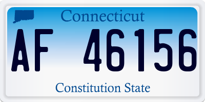 CT license plate AF46156