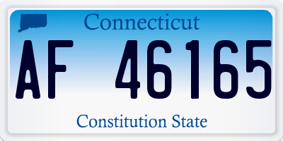 CT license plate AF46165