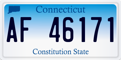 CT license plate AF46171