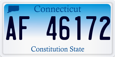 CT license plate AF46172