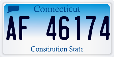 CT license plate AF46174