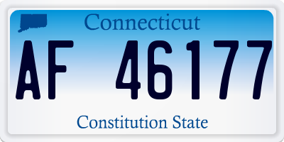 CT license plate AF46177