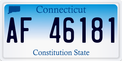 CT license plate AF46181