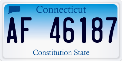 CT license plate AF46187