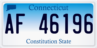 CT license plate AF46196