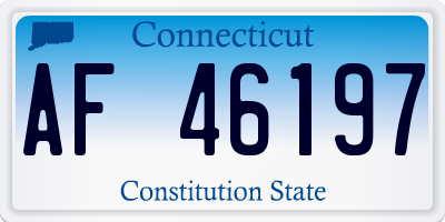 CT license plate AF46197