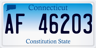 CT license plate AF46203